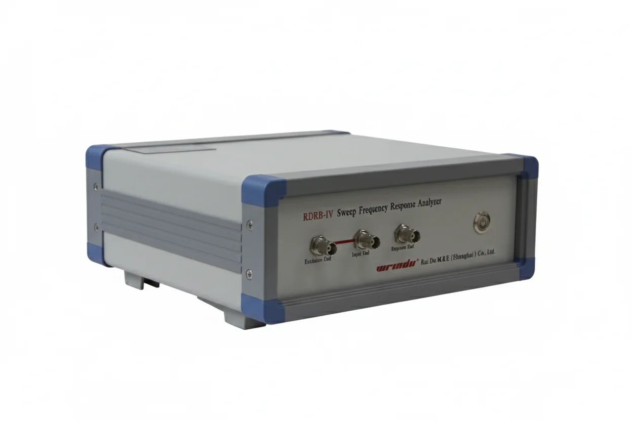 Sweep frequency response analyser used to record transformer winding fingerprints for comparison against a reference trace